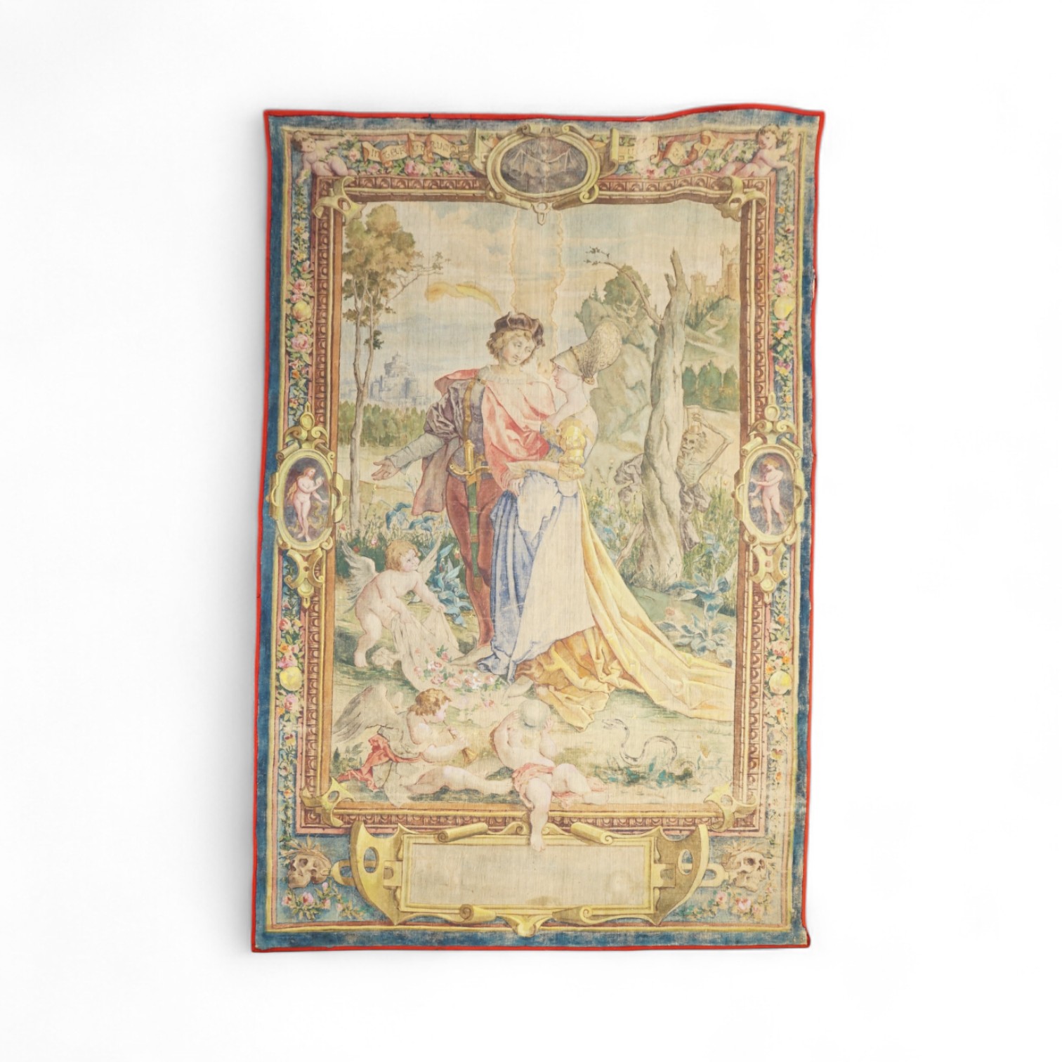 A late 19th century early 20th century cartoon of an earlier mythological biblical scened tapestry based on and after Jan Cornelisz Vermeyen’s similar series of nine commissioned by Charles V of France. 134 cm wide x 220
